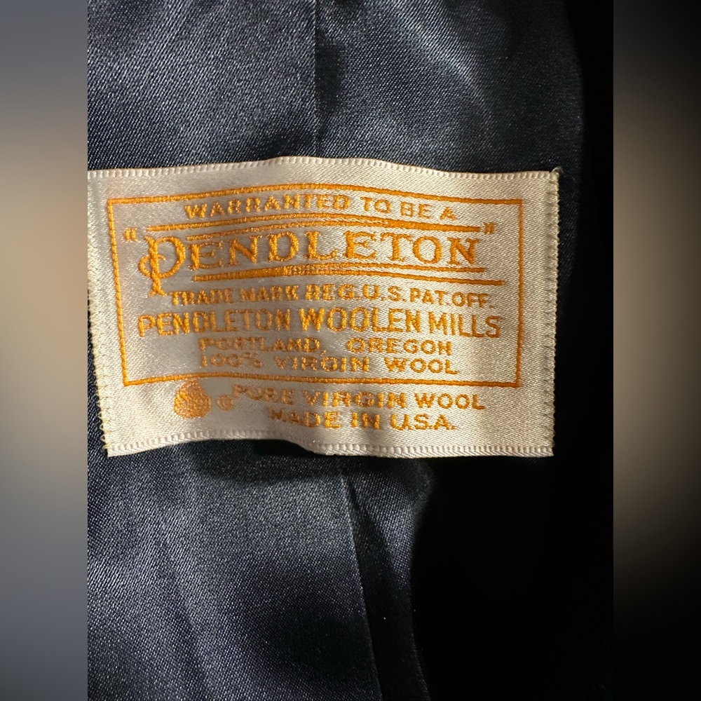 Pendleton Virgin Wool Navy Peacoat Vintage USA Double Breasted Coat M - Picture 5 of 11